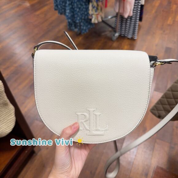 Lauren Ralph Lauren Handbags - NWT Lauren Ralph Lauren Leather Medium Witley Crossbody Bag Lauren White chalk